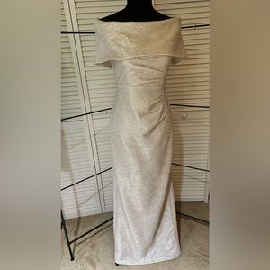 Shimmery champagne gown by Marina, SZ 4